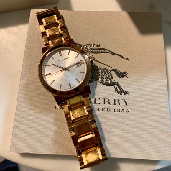 Burberry Rose Gold Watch-Silver Dial - Picture 1 of 3